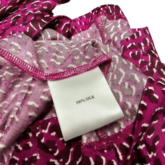 LK Bennett London Mariella 100% Silk Dress Size 12 Leopard Ruched - Picture 6 of 9